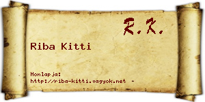 Riba Kitti névjegykártya